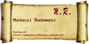 Madacsi Radamesz névjegykártya